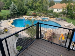 View of beautful pool from deck